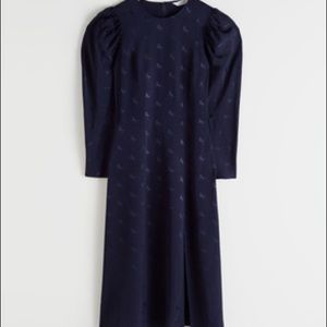 & other stories horse jacquard midi dress